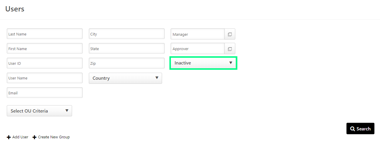 active status dropdown